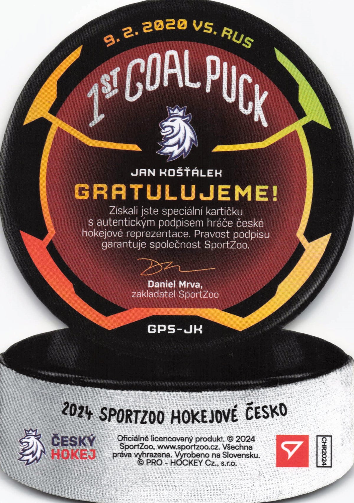 1st Goal Puck Limit /25 - Košťálek