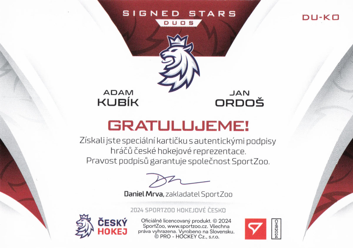 Signed Stars Duo Limit /20 - Kubík + Ordoš