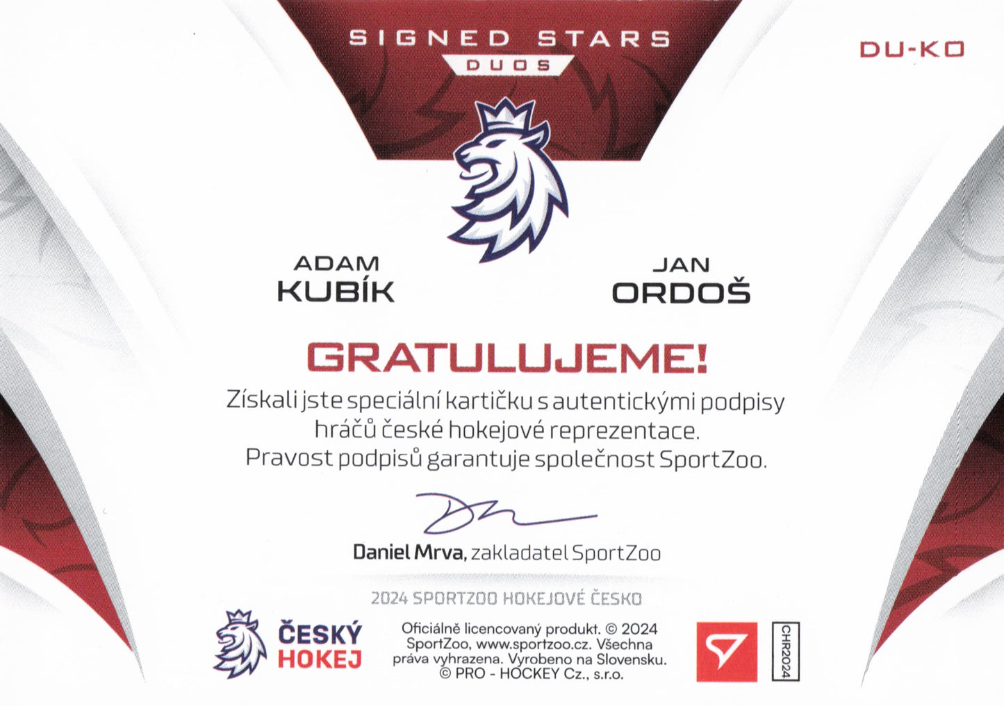 Signed Stars Duo Limit /20 - Kubík + Ordoš