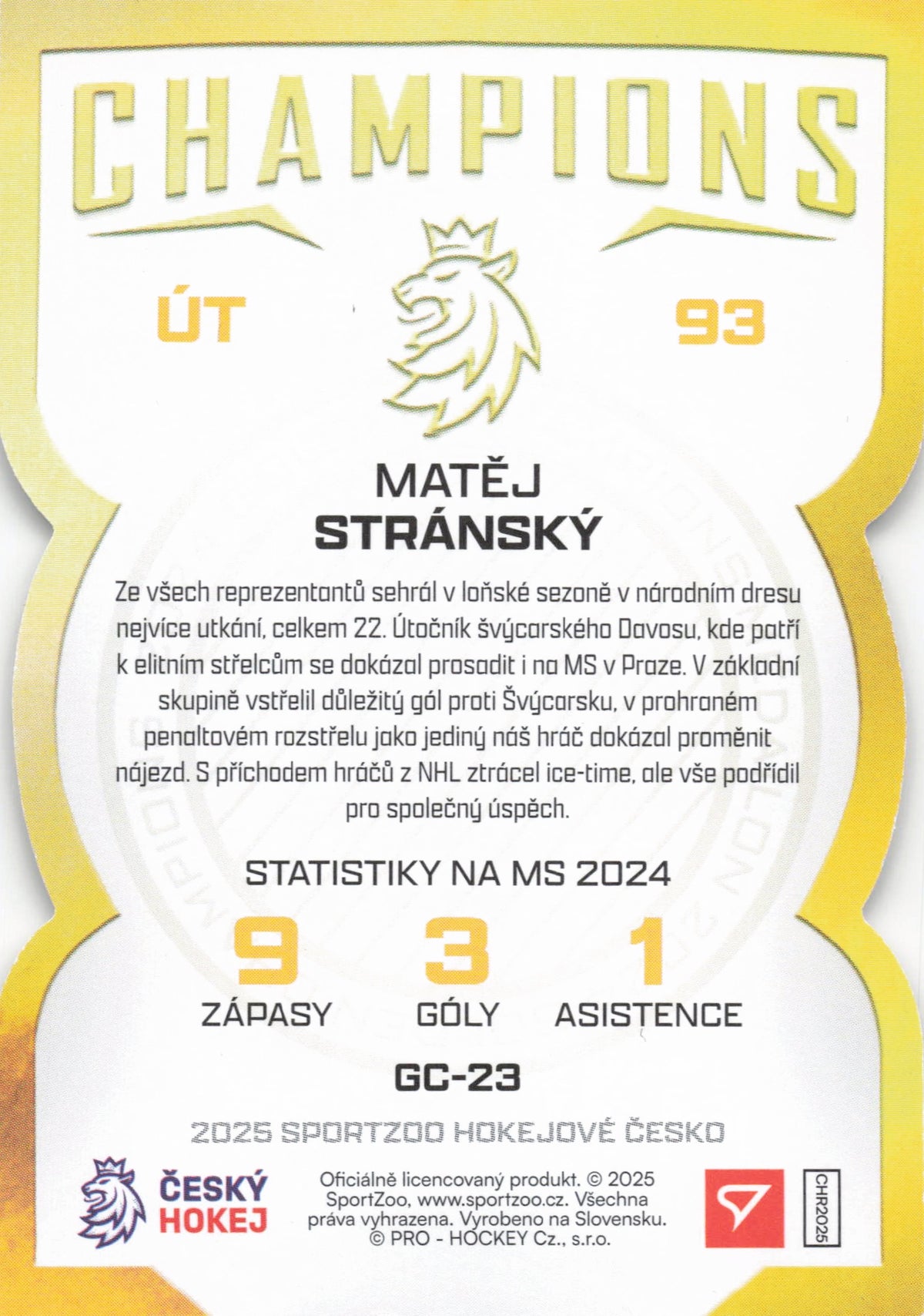 Gold Champions Limit /10 - Stránský